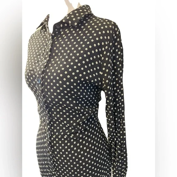 GB Gianni Bini Black White Floral Playsuit Pantsuit Large - Picture 3 of 5